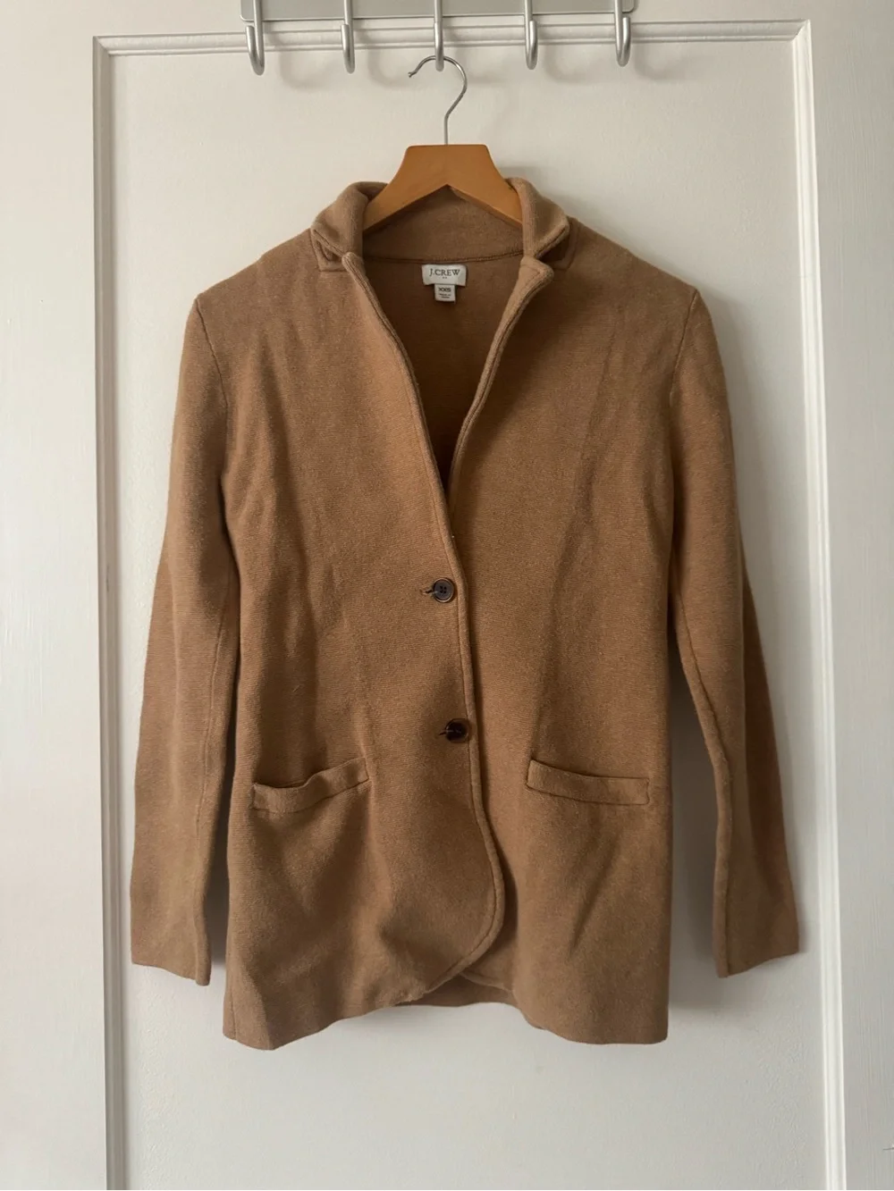 J. Crew Women's Camel Single-Breasted Cotton Button Down Jacket